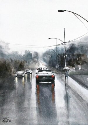 Rainy day 01,16.5 x11.7" watercolor on paper