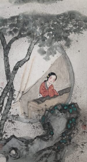 Xiaoling Guo 020 暮怅图 35x66cm