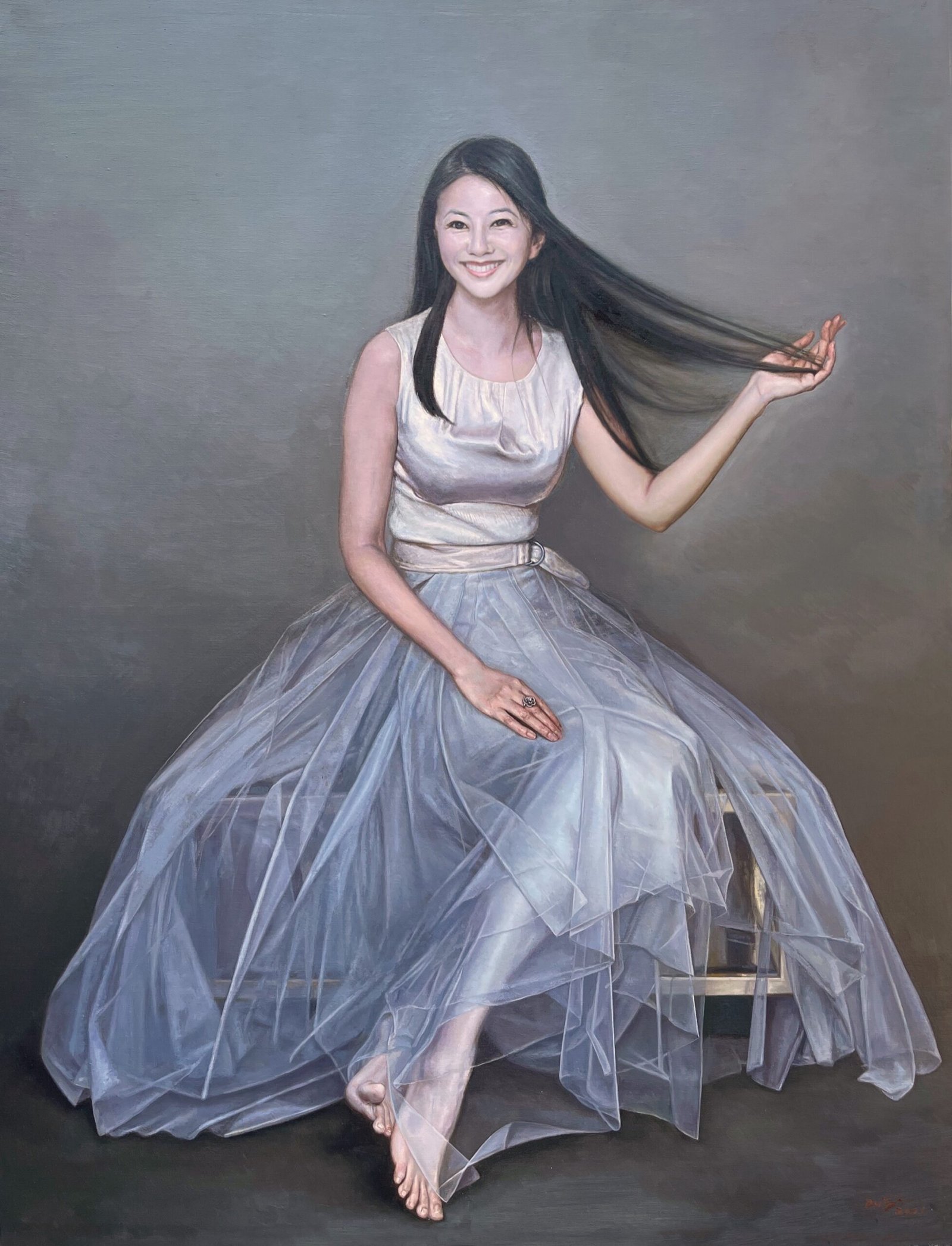 杜新建最新绘制的Rebecca肖像 《春风十里》